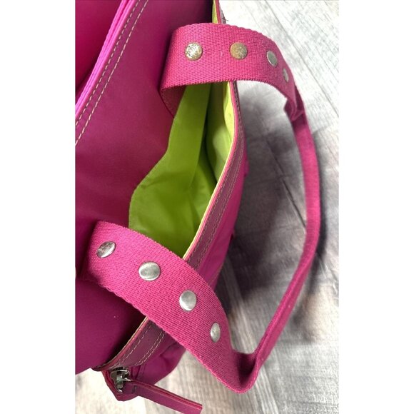 FRANCO SARTO Hot Pink Handbag Purse Accordion Gathered Zip Pockets Rock Roll NEW - Picture 11 of 13